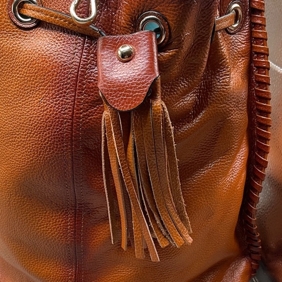 Vincenzo Stunning Honey Leather Tote Bag Shoulder or Backpack Vincenzo